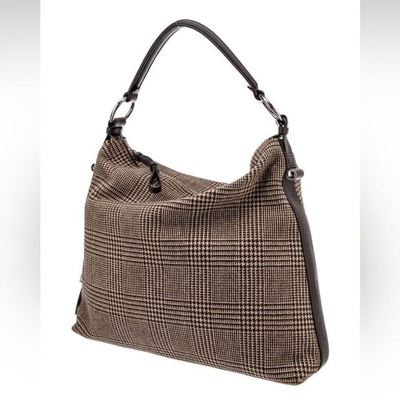 Ralph Lauren Collection *Fall '21 Lambswool Calfskin Trim Glenn-plaid Bridle Bag - Picture 13 of 16